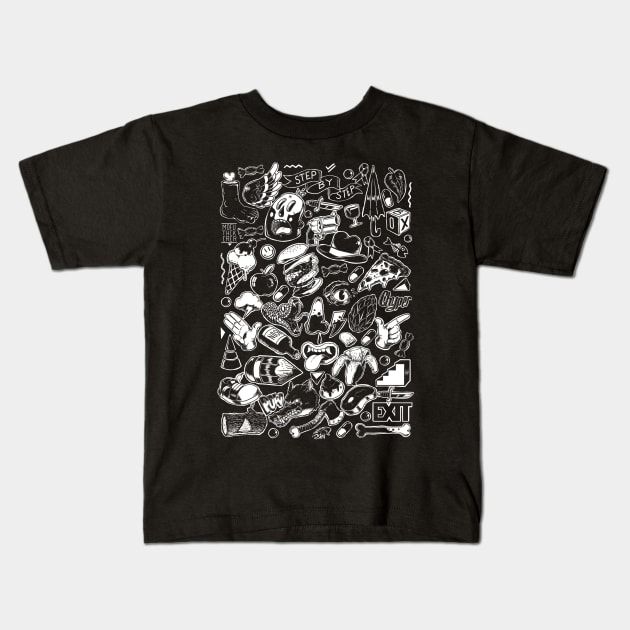 Bad Az Doodles (Black) T-shirt Kids T-Shirt by BadAz Collectibles